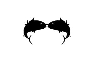 paio di il tonno pesce silhouette, può uso per logo genere, arte illustrazione, pittogramma, sito web o grafico design elemento. vettore illustrazione