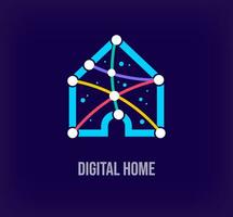 creativo digitale casa impresa design. unico colore transizioni. unico virtuale tecnologia e connessione modello. vettore