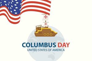 09 ottobre celebrazione contento columbus giorno bandiera e sociale media modello vettore illustrazione