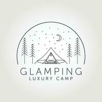 glamping ricreazione logo linea arte vettore illustrazione design