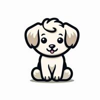 carino cucciolo cane cartone animato portafortuna personaggio vettore illustrazione