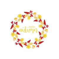 ciao autunno stagione design carta illustrazione vettore