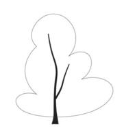 sempreverde parco albero monocromatico piatto vettore oggetto. decorativo pianta. modificabile nero e bianca magro linea icona. semplice cartone animato clip arte individuare illustrazione per ragnatela grafico design