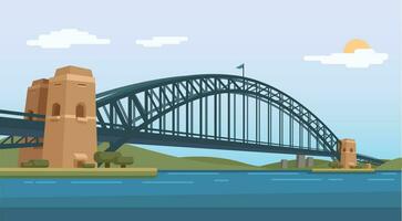 sydney porto ponte Australia famoso punto di riferimento illustrazione vettore
