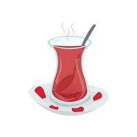 tradizionale Turco tè. tazze e sottobicchiere. isolato vettore illustrazione.