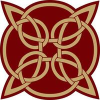 vettore oro e rosso celtico nodo. ornamento di antico europeo popoli. il cartello e simbolo di il irlandesi, scozzesi, Britannici, franchi.