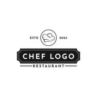 capocuoco e ristorante logo design Vintage ▾ retrò francobollo vettore