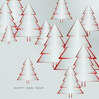 carta nuovo anno albero. nuovo anno saluto carta modello. origami ornamento elemento. inverno vacanza decorazione. vettore illustrazione