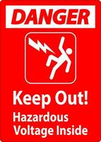 Pericolo cartello - mantenere su pericoloso voltaggio dentro vettore