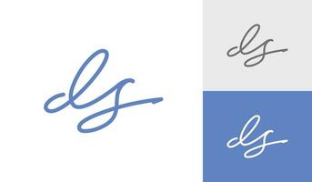 scrittura a mano o firma lettera ds monogramma logo design vettore