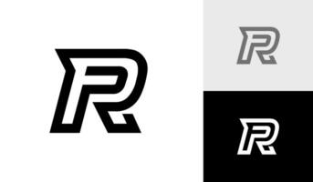 lettera r monoline iniziale monogramma logo design vettore