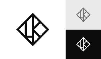 lettera lk iniziale monogramma logo design vettore