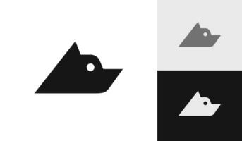 semplice cane testa logo design vettore