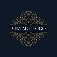 Vintage ▾ lusso ornamentale logo con floreale ornamento. - vettore. vettore