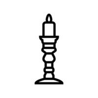 shabbat candele ebraico linea icona vettore illustrazione
