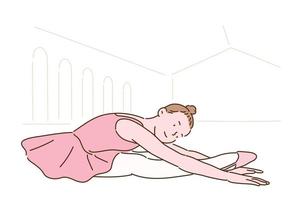 simpatico personaggio ballerina. illustrazioni di disegno vettoriale stile disegnato a mano.