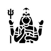 gauri Dio indiano glifo icona vettore illustrazione