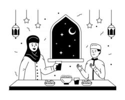 pasto iftar e adorazione vettore