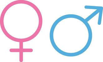 rosa e blu Genere cartello . maschio e femmina icona vettore isolato su bianca sfondo