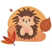 isolato carino riccio autunno animale vettore illustrazione
