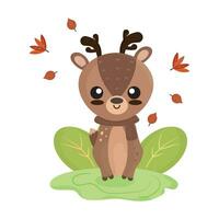 isolato carino renna autunno animale vettore illustrazione