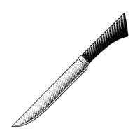 coltello icona o illustrazione nel incisione stile vettore