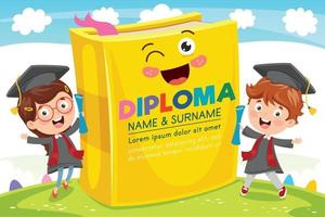 certificato di diploma per bambini vettore