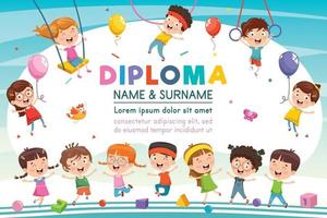 certificato di diploma per bambini vettore