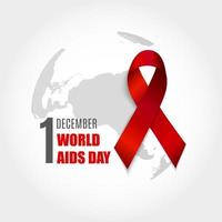 sfondo della giornata mondiale dell'AIDS del 1 dicembre. segno di nastro rosso. illustrazione vettoriale