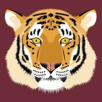tigre piatto ritratto illustrazione vettore