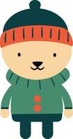 carino inverno bosco animali bambini clipart illustrazione vettore