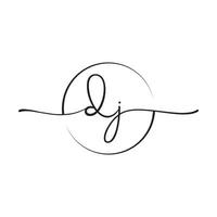 dj firma iniziale logo modello vettore ,firma logotipo