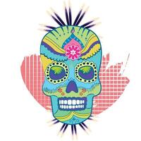 decorato messicano cranio dia de muertos vettore illustrazione