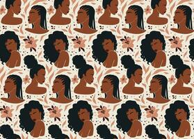 afro americano donna vettore illustrazione impostare. bellissimo ragazze buio pelle.