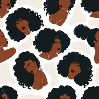 afro americano donna vettore illustrazione impostare. bellissimo ragazze buio pelle.