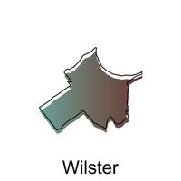 alto dettagliato vettore carta geografica di Wilster moderno schema, logo vettore design. astratto, disegni concetto, logo, logotipo elemento per modello.