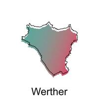 carta geografica di Werther città moderno colorato disegno, illustrazione vettore design modello