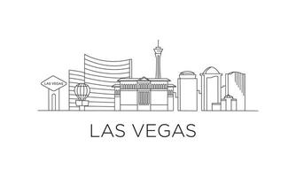 las vegas linea disegnare vettore gratuito