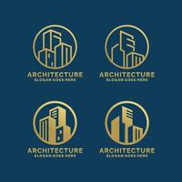 vero proprietà, architettura, costruzione logo impostato design vettore illustrazione