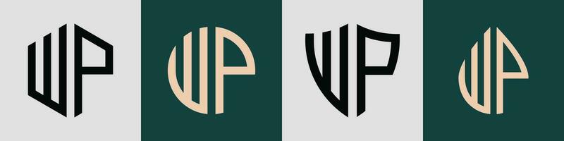 creativo semplice iniziale lettere wp logo disegni fascio. vettore