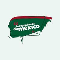 Viva Messico indipendenza giorno testo scatola o bandiera vettore