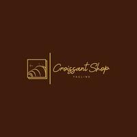 moderno minimalista brioche negozio logo vettore. brioche illustrazione con linea arte stile. vettore illustrazione. elegante logo