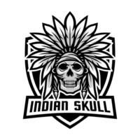 indiano cranio design elemento per logo, manifesto, carta, striscione, emblema, t camicia. vettore illustrazione