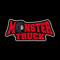 ispirazione per il design del logo vettoriale monster truck, elemento di design per logo, poster, carta, banner, emblema, maglietta. illustrazione vettoriale