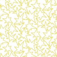 senza soluzione di continuità modello nel il modulo di giallo stelle di vario forme. luminosa scintille e lineamenti di lampeggia, simile per fuochi d'artificio su un' bianca, incandescenza. tremolante bagliore, incandescenza, leggero effetto, luminosa veloce vettore