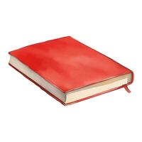 rosso libro isolato mano disegnato acquerello pittura illustrazione vettore