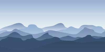 buio blu montagna paesaggio sfondo vettore illustrazione