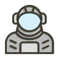 cosmonauta vettore di spessore linea pieno colori icona per personale e commerciale uso.