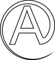 primo capitale lettera un' a posta logo, calligrafia design azione vettore