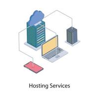 servizi di cloud hosting vettore